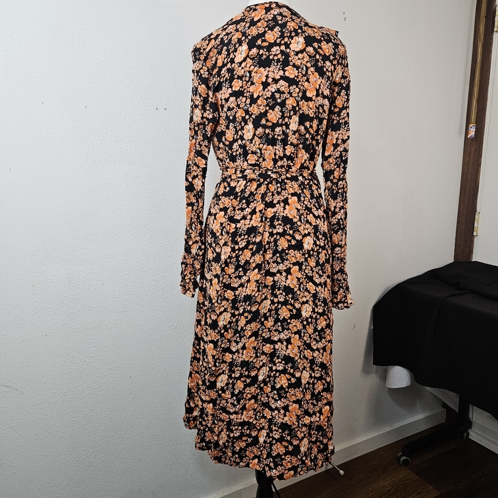 BAUM UND PFERDGARTEN Annamy Wrap Dress in Orange Size 36 US 6 - Picture 10 of 12